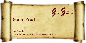 Gera Zsolt névjegykártya